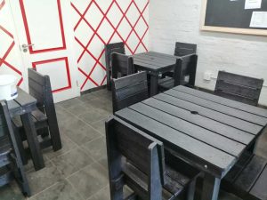 Canteen Seating - Outdoor Furniture manufactured from recycled plastics.