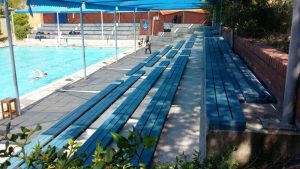 Sports Pavilion Seating - Outdoor Structures manufactured from recycled plastics.